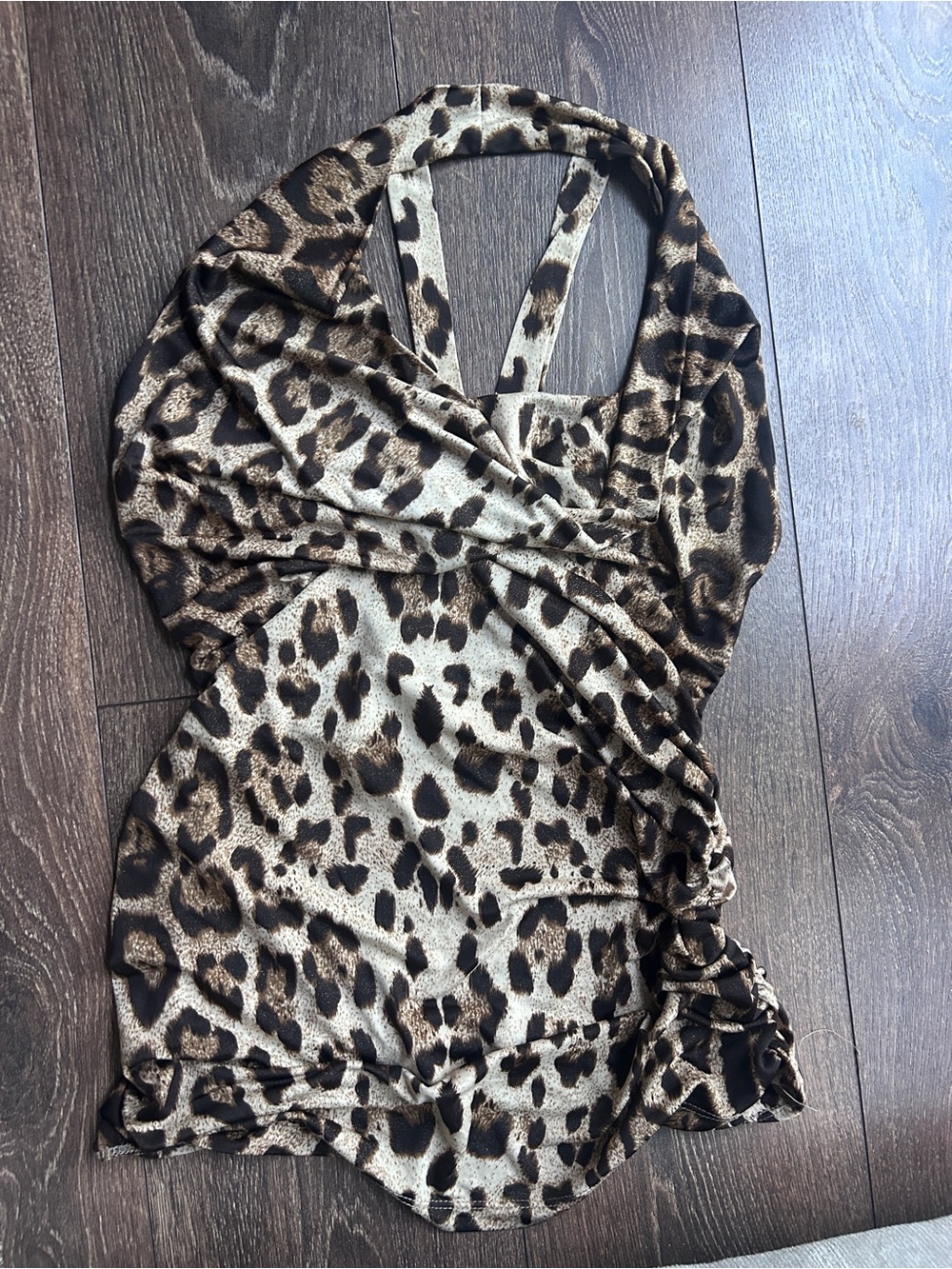 Vintage Leopard Print Women's Chemise Tanktop Cowl neck by Seductions